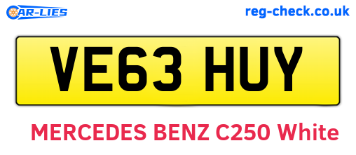 VE63HUY are the vehicle registration plates.