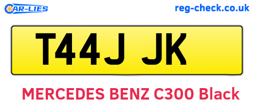 T44JJK are the vehicle registration plates.