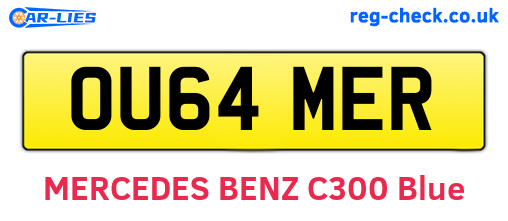 OU64MER are the vehicle registration plates.