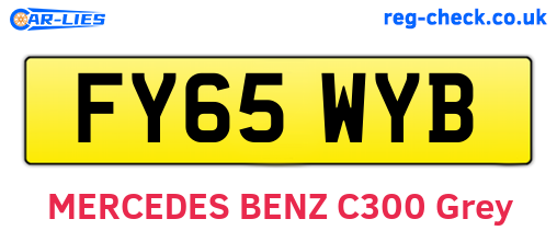 FY65WYB are the vehicle registration plates.