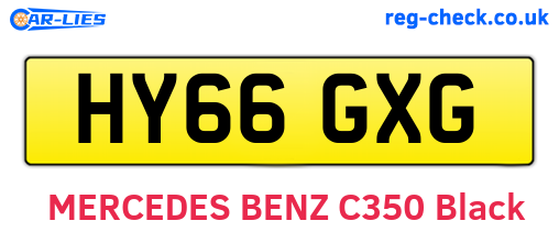 HY66GXG are the vehicle registration plates.