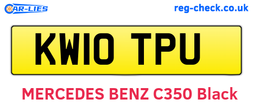 KW10TPU are the vehicle registration plates.