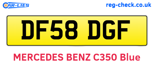 DF58DGF are the vehicle registration plates.
