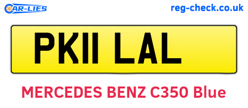 PK11LAL are the vehicle registration plates.