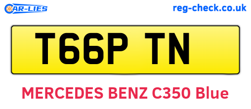 T66PTN are the vehicle registration plates.