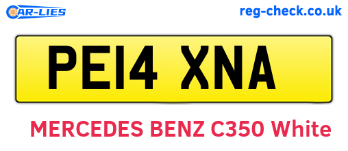 PE14XNA are the vehicle registration plates.
