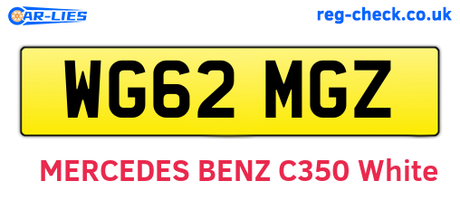 WG62MGZ are the vehicle registration plates.