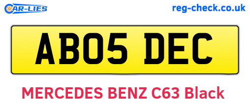 AB05DEC are the vehicle registration plates.