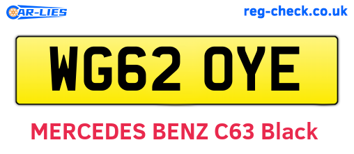 WG62OYE are the vehicle registration plates.