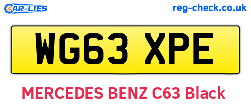 WG63XPE are the vehicle registration plates.