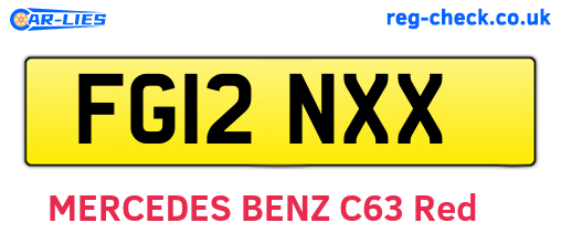 FG12NXX are the vehicle registration plates.