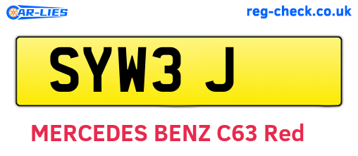 SYW3J are the vehicle registration plates.