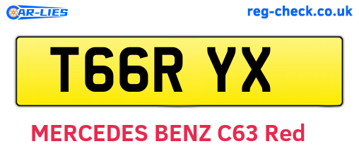 T66RYX are the vehicle registration plates.