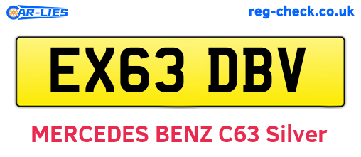 EX63DBV are the vehicle registration plates.