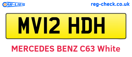MV12HDH are the vehicle registration plates.