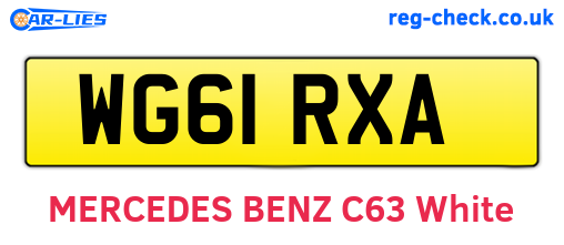 WG61RXA are the vehicle registration plates.