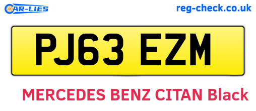 PJ63EZM are the vehicle registration plates.