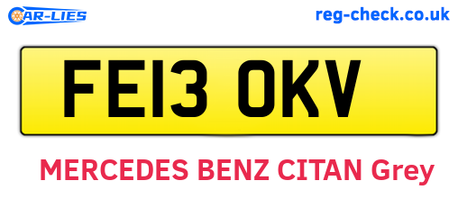 FE13OKV are the vehicle registration plates.