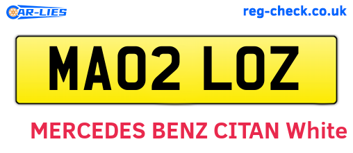 MA02LOZ are the vehicle registration plates.