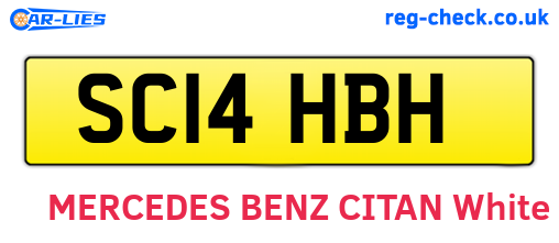 SC14HBH are the vehicle registration plates.