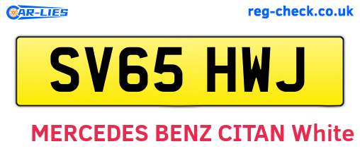 SV65HWJ are the vehicle registration plates.