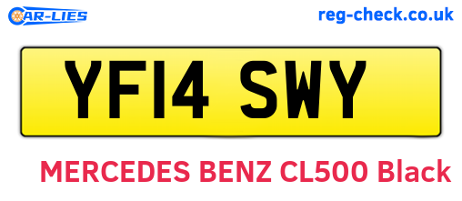 YF14SWY are the vehicle registration plates.