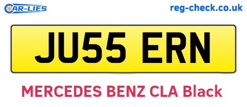 JU55ERN are the vehicle registration plates.