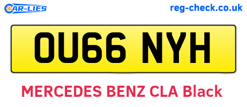 OU66NYH are the vehicle registration plates.