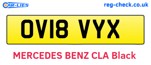 OV18VYX are the vehicle registration plates.