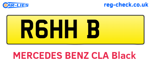 R6HHB are the vehicle registration plates.