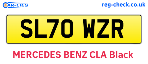 SL70WZR are the vehicle registration plates.