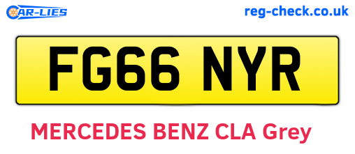 FG66NYR are the vehicle registration plates.