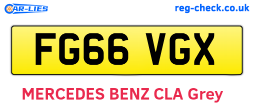 FG66VGX are the vehicle registration plates.