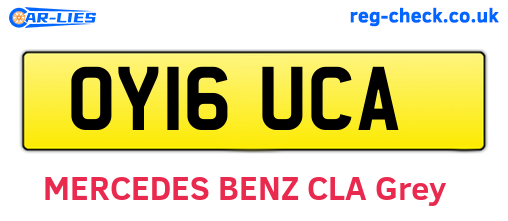 OY16UCA are the vehicle registration plates.
