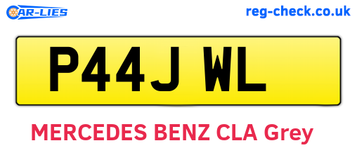 P44JWL are the vehicle registration plates.