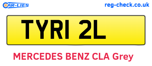 TYR12L are the vehicle registration plates.