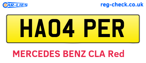 HA04PER are the vehicle registration plates.