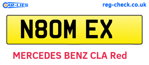N80MEX are the vehicle registration plates.