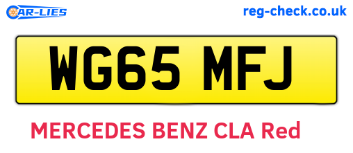 WG65MFJ are the vehicle registration plates.