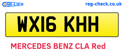 WX16KHH are the vehicle registration plates.