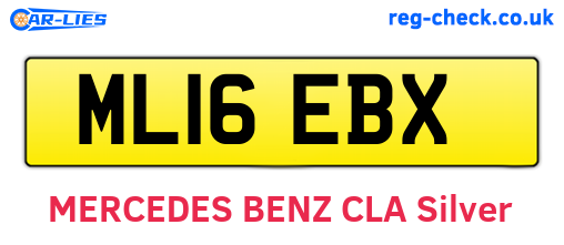ML16EBX are the vehicle registration plates.