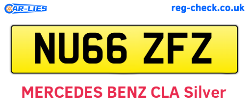 NU66ZFZ are the vehicle registration plates.