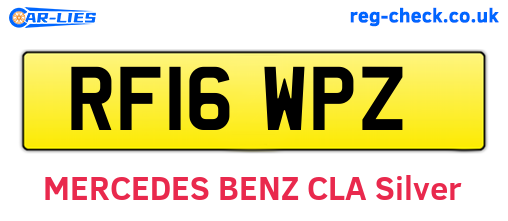 RF16WPZ are the vehicle registration plates.