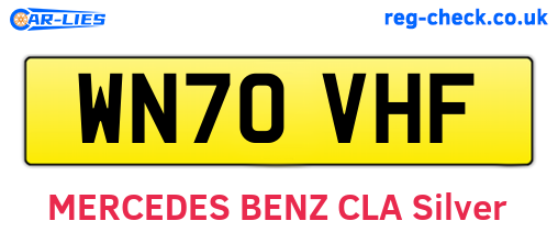 WN70VHF are the vehicle registration plates.
