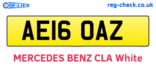 AE16OAZ are the vehicle registration plates.