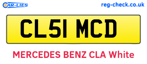 CL51MCD are the vehicle registration plates.