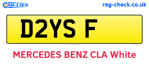D2YSF are the vehicle registration plates.