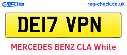 DE17VPN are the vehicle registration plates.