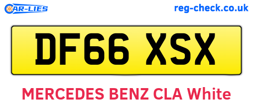 DF66XSX are the vehicle registration plates.
