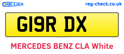 G19RDX are the vehicle registration plates.